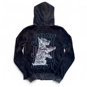 Juicy Couture Black Logo Zip Up Hoodie